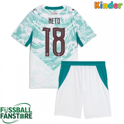 Portugal Pedro Neto #18 Replik Auswärtstrikot Kinder WM 2026 Kurzarm (+ Kurze Hosen)